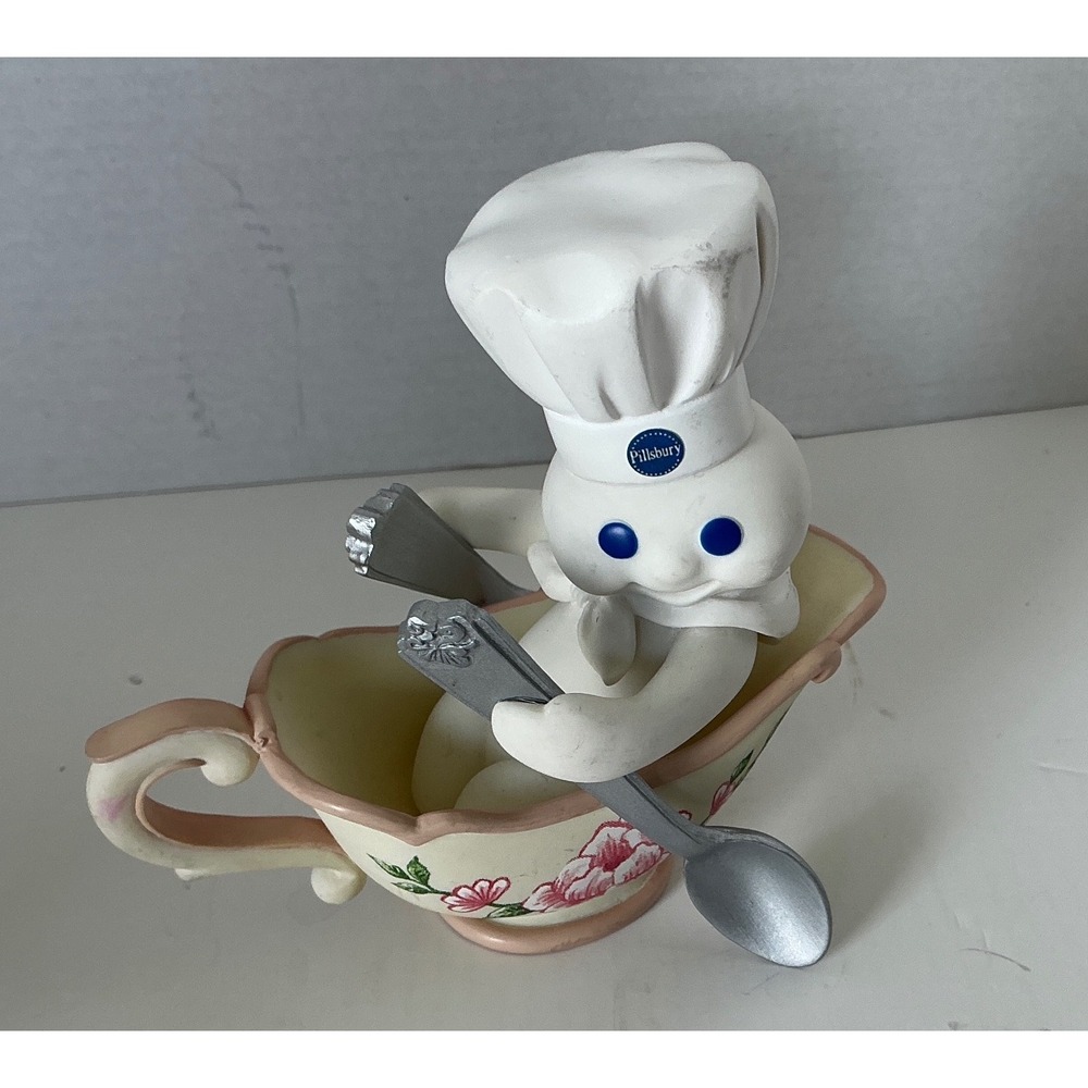 Pillsbury Danbury Mint The Gravy Boat Doughboy Figurine Floral Kitchen Decor